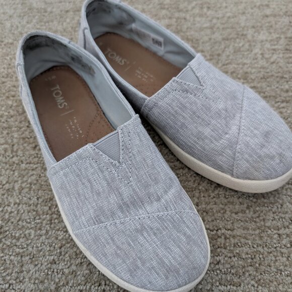 TOMS Avalon Drizzle Grey Micro Crosshatch Size 5.5 - Picture 1 of 5